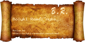 Bolyki Reményke névjegykártya